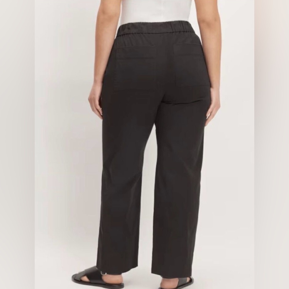 Everlane Wide Leg The Easy Pull On Black Organic Cotton Pants Sz 12 EUC - Picture 3 of 15
